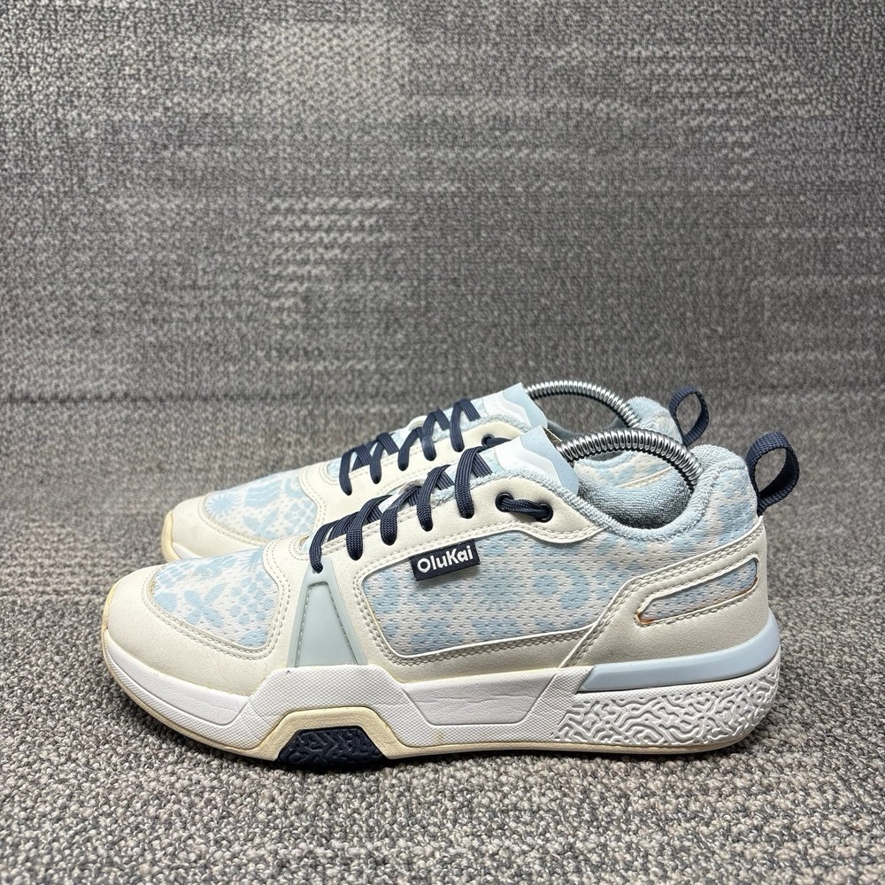 OluKai Anau Pickleball Shoes Womens 8.5 Blue White Limited Edition Sneakers